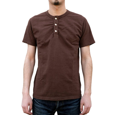 Samurai Jeans SJST-SC02 Organic Cotton Henley (Dark Chestnut)