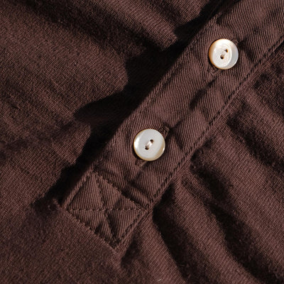 Samurai Jeans SJST-SC02 Organic Cotton Henley (Dark Chestnut)