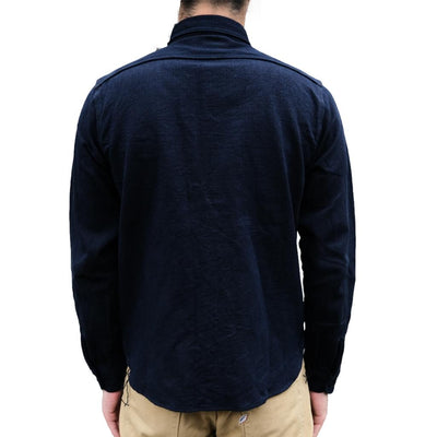 Samurai Jeans SAK24-01 Natural Indigo x Black Sashiko Work Shirt