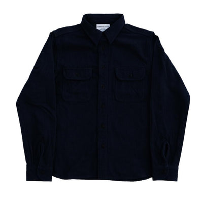 Samurai Jeans SAK24-01 Natural Indigo x Black Sashiko Work Shirt