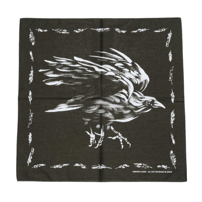 Samurai Jeans "Yatagarasu" Selvedge Bandana (Olive)