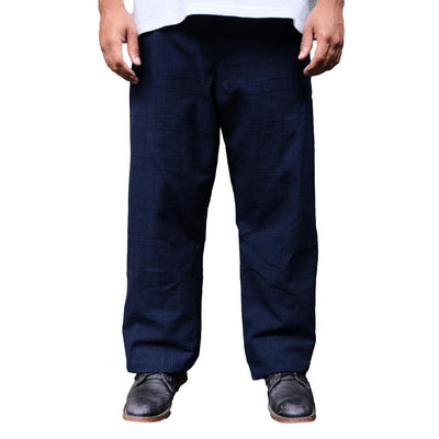 Samurai Jeans SJAP26-ARS Natural Indigo Lattice Sashiko Work Pants (Wide Straight)