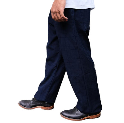 Samurai Jeans SJAP26-ARS Natural Indigo Lattice Sashiko Work Pants (Wide Straight)