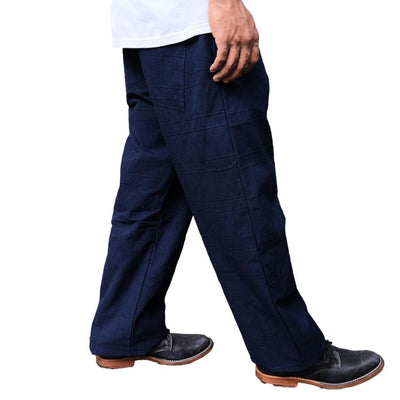 Samurai Jeans SJAP26-ARS Natural Indigo Lattice Sashiko Work Pants (Wide Straight)