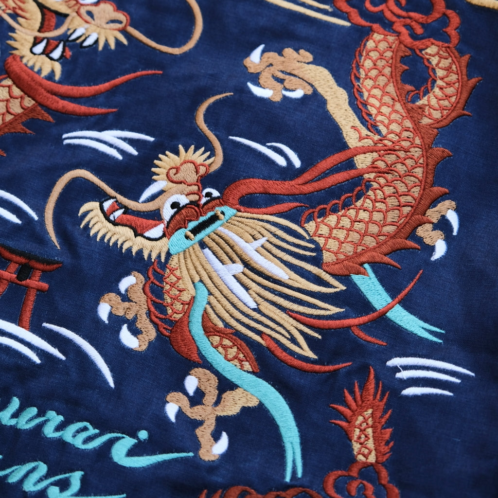 Samurai Jeans SJSKJ24 Indigo Dyed Sukajan Jacket