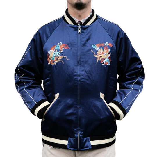 Samurai Jeans SJSKJ24 Indigo Dyed Sukajan Jacket