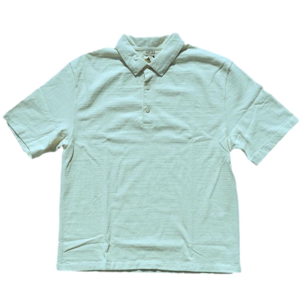SAMURAI JEANS オーガニックコットン ポロシャツ Samurai Jeans SJST-SC04 Organic Cotton Polo Shirt (Natural