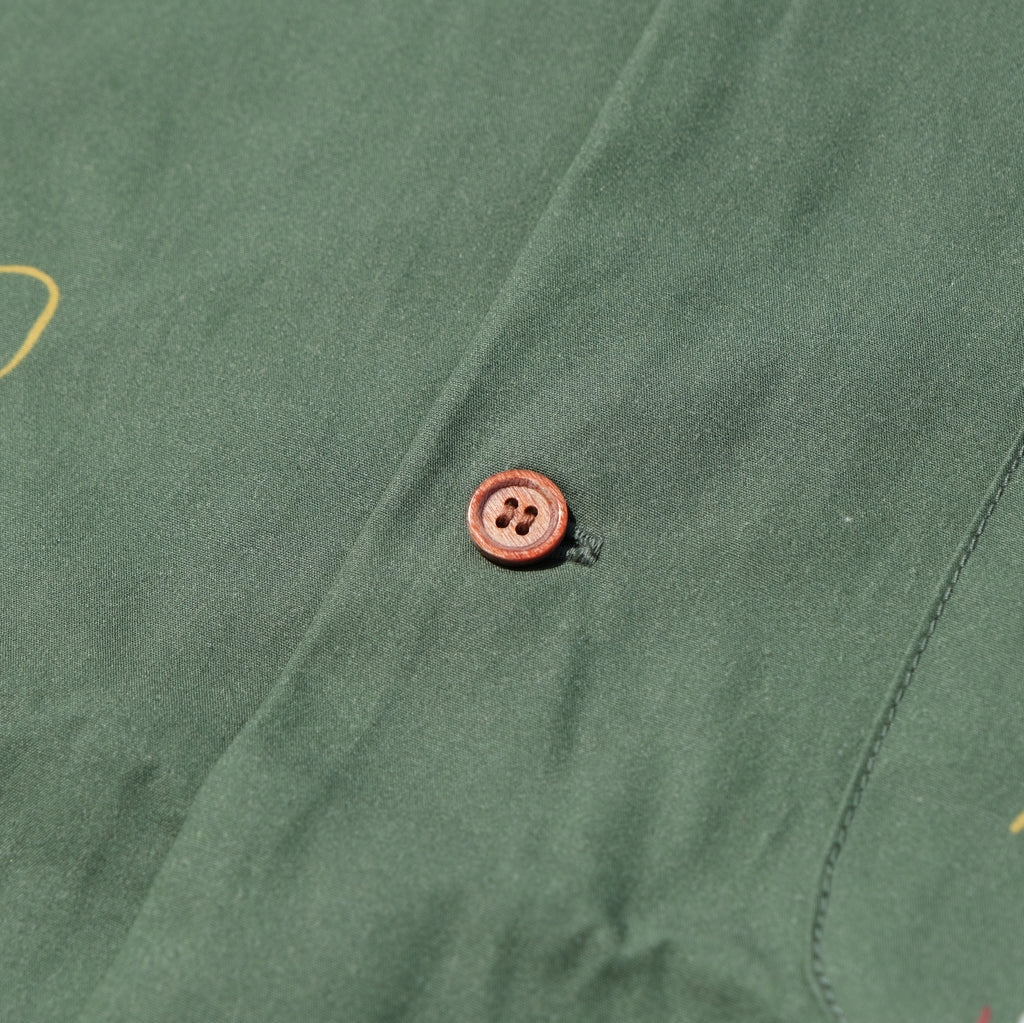 Samurai Jeans SSA24-01 "Dragon" Aloha Shirt (Green)