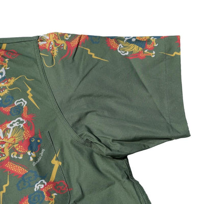 Samurai Jeans SSA24-01 "Dragon" Aloha Shirt (Green)