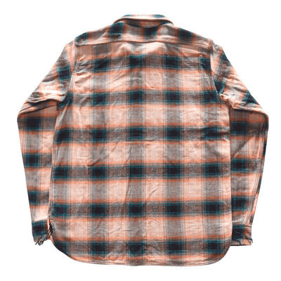 Samurai Jeans SIN25-01 Heavyweight Rope Dyed Indigo Flannel Shirt (Pink)