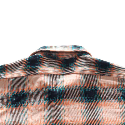 Samurai Jeans SIN25-01 Heavyweight Rope Dyed Indigo Flannel Shirt (Pink)