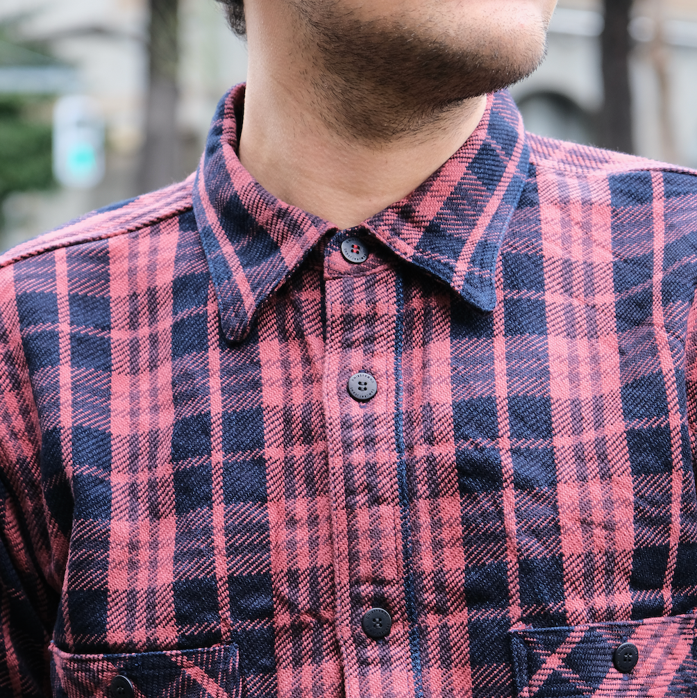 OD+SJ "Yoroi" Heavyweight Rope Dyed Indigo Flannel Shirt