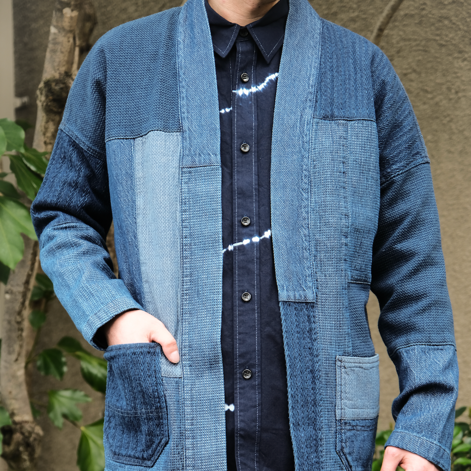 FDMTL Distressed Boro Patchwork Haori - Okayama Denim FDMTL Distressed Boro Patchwork Haori - Okayama Denim