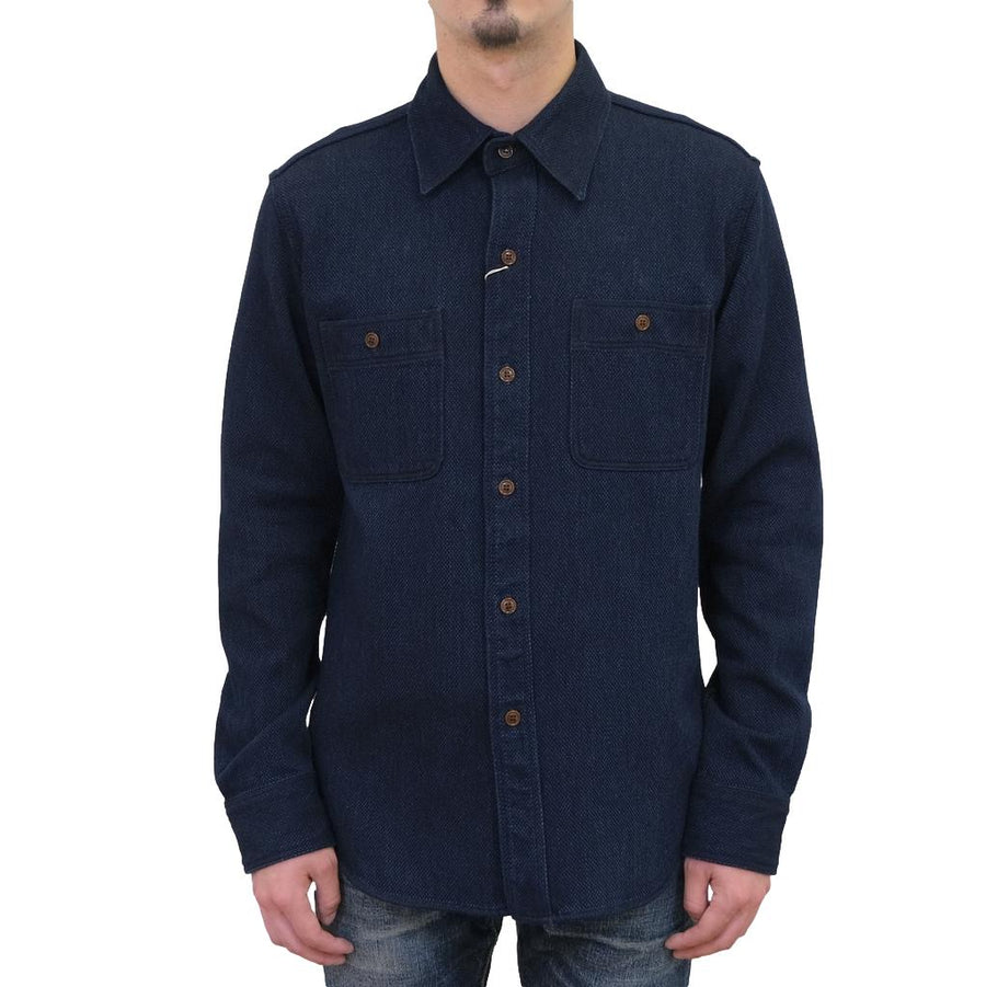Studio D'Artisan Indigo Sashiko Work Shirt