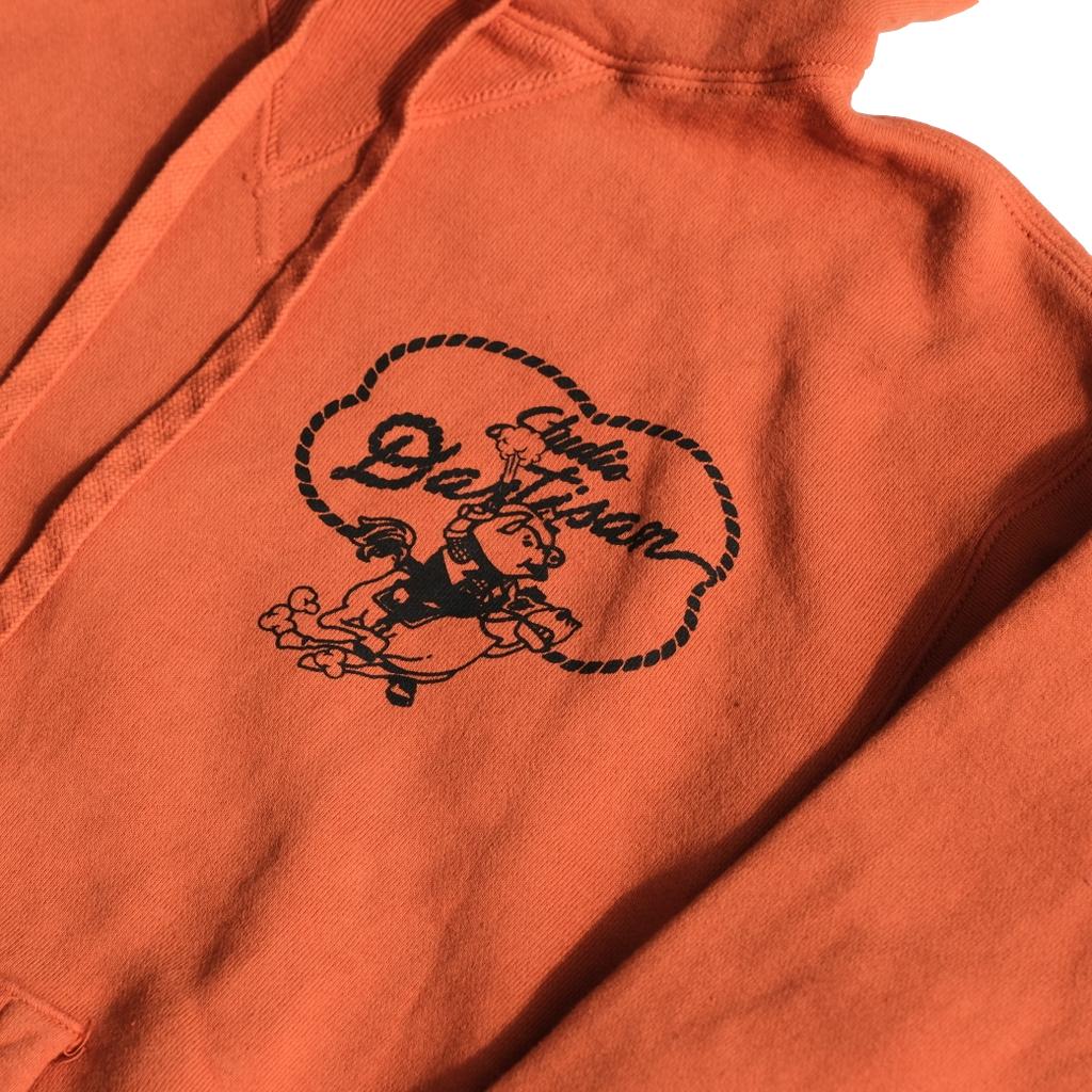 Studio D'Artisan "Denim Hunter" Logo Print Hoodie (Orange)