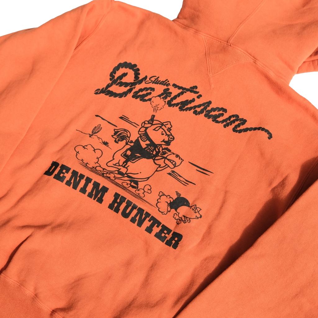 Studio D'Artisan "Denim Hunter" Logo Print Hoodie (Orange)