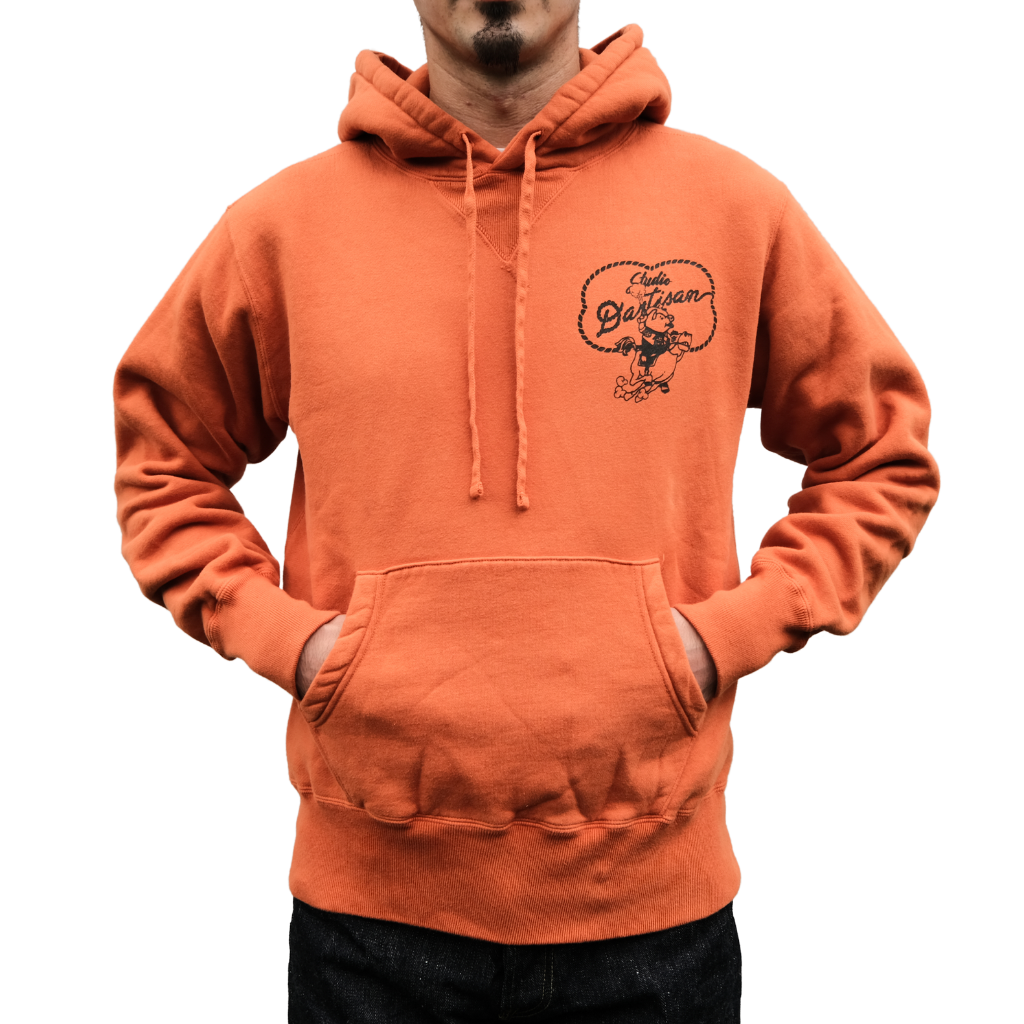 Studio D'Artisan "Denim Hunter" Logo Print Hoodie (Orange)