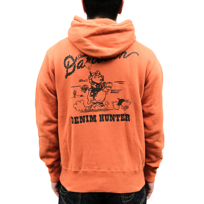 Studio D'Artisan "Denim Hunter" Logo Print Hoodie (Orange)