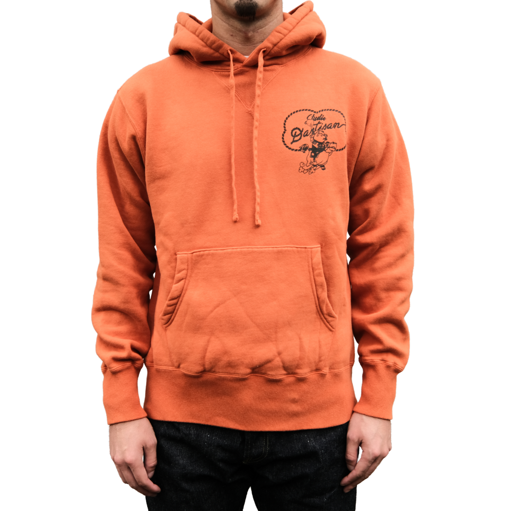Studio D'Artisan "Denim Hunter" Logo Print Hoodie (Orange)