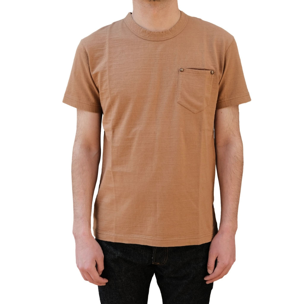 OD+PBJ Natural Kakishibu Dyed S/S Slub Pocket Tee