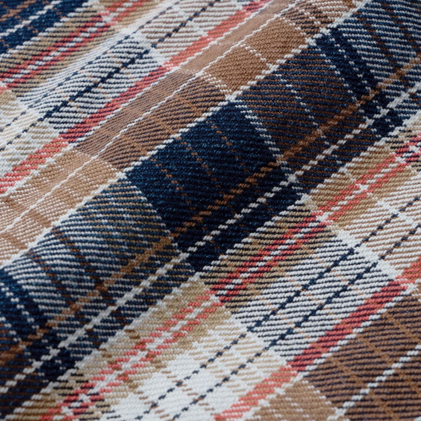 Big John Heavyweight Rope Dyed Indigo Check Flannel Work Shirt (Red)
