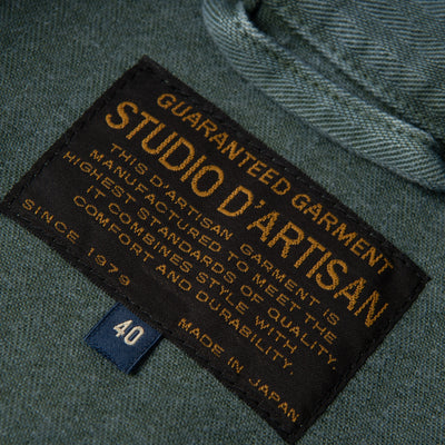 [Pre-Order] Studio D'Artisan "Indigo. Green" Herringbone Military Coverall