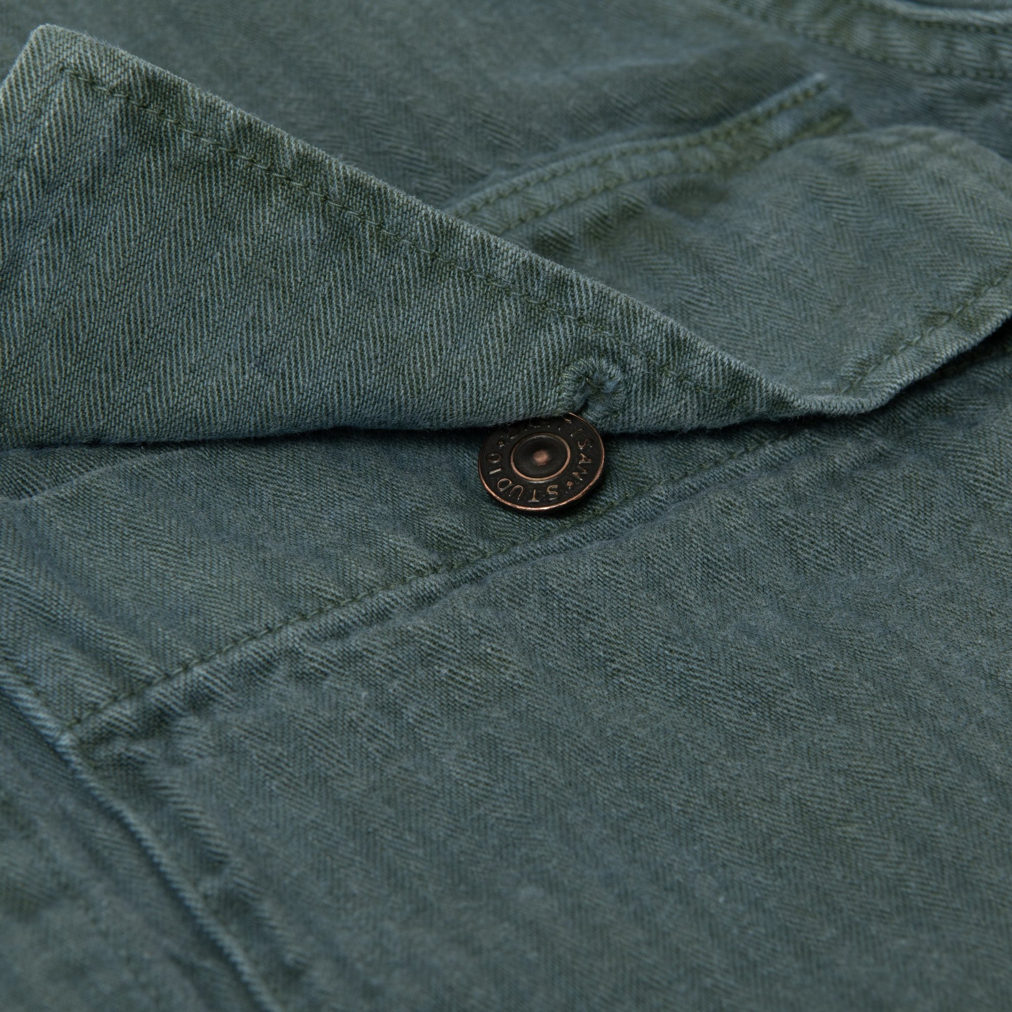[Pre-Order] Studio D'Artisan "Indigo. Green" Herringbone Military Coverall