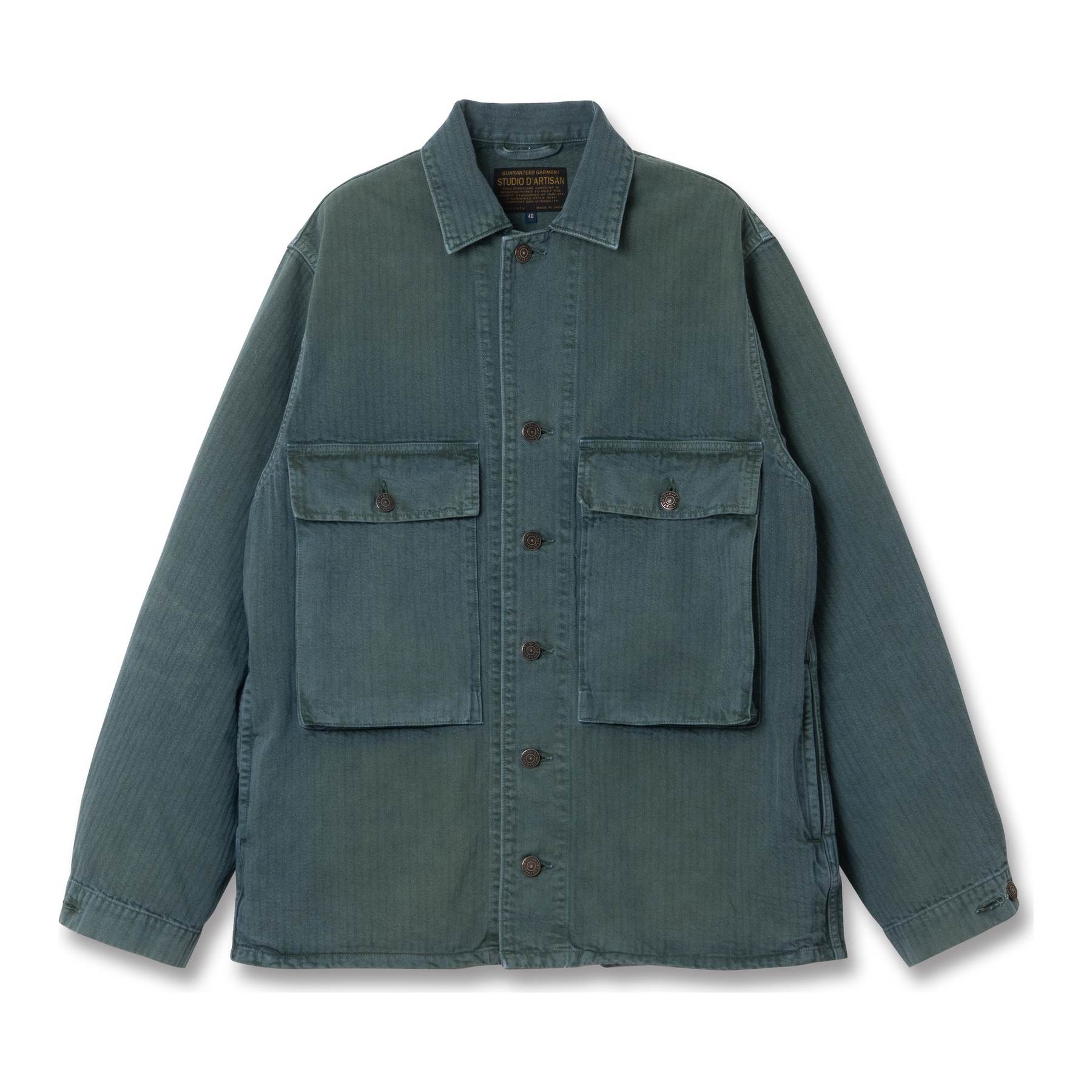 [Pre-Order] Studio D'Artisan "Indigo. Green" Herringbone Military Coverall