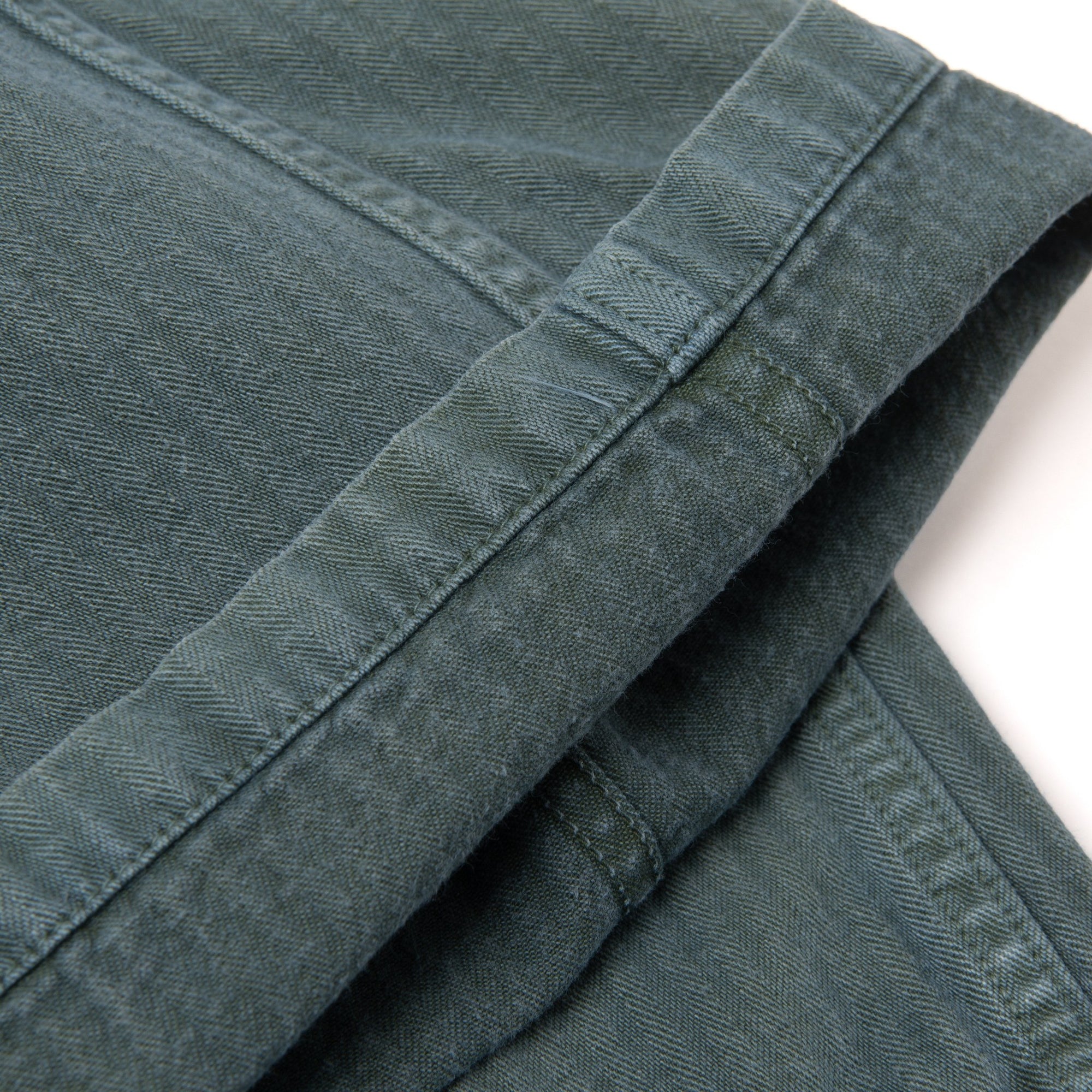 [Pre-Order] Studio D'Artisan "Indigo Green" Herringbone Baker Pants