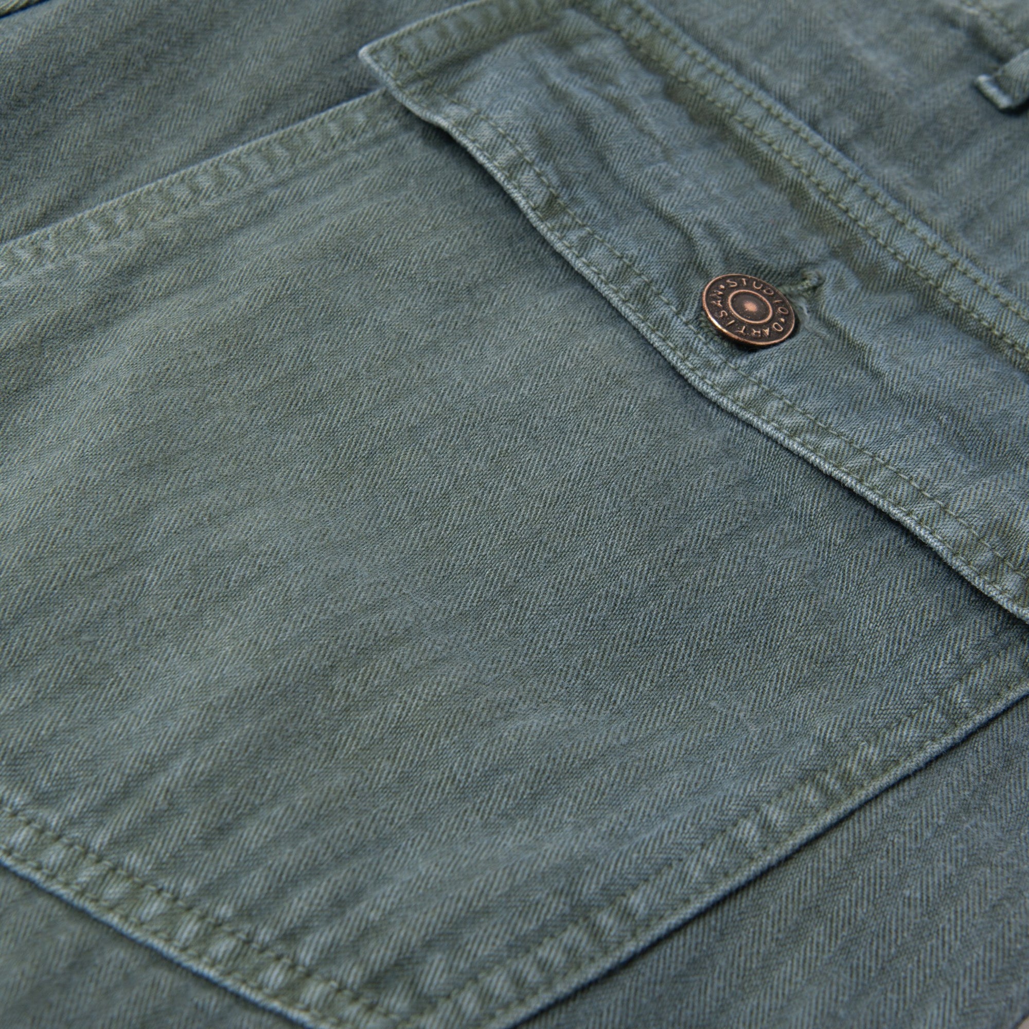 [Pre-Order] Studio D'Artisan "Indigo Green" Herringbone Baker Pants