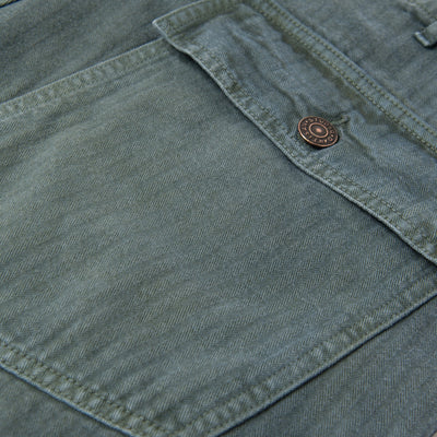 [Pre-Order] Studio D'Artisan "Indigo Green" Herringbone Baker Pants
