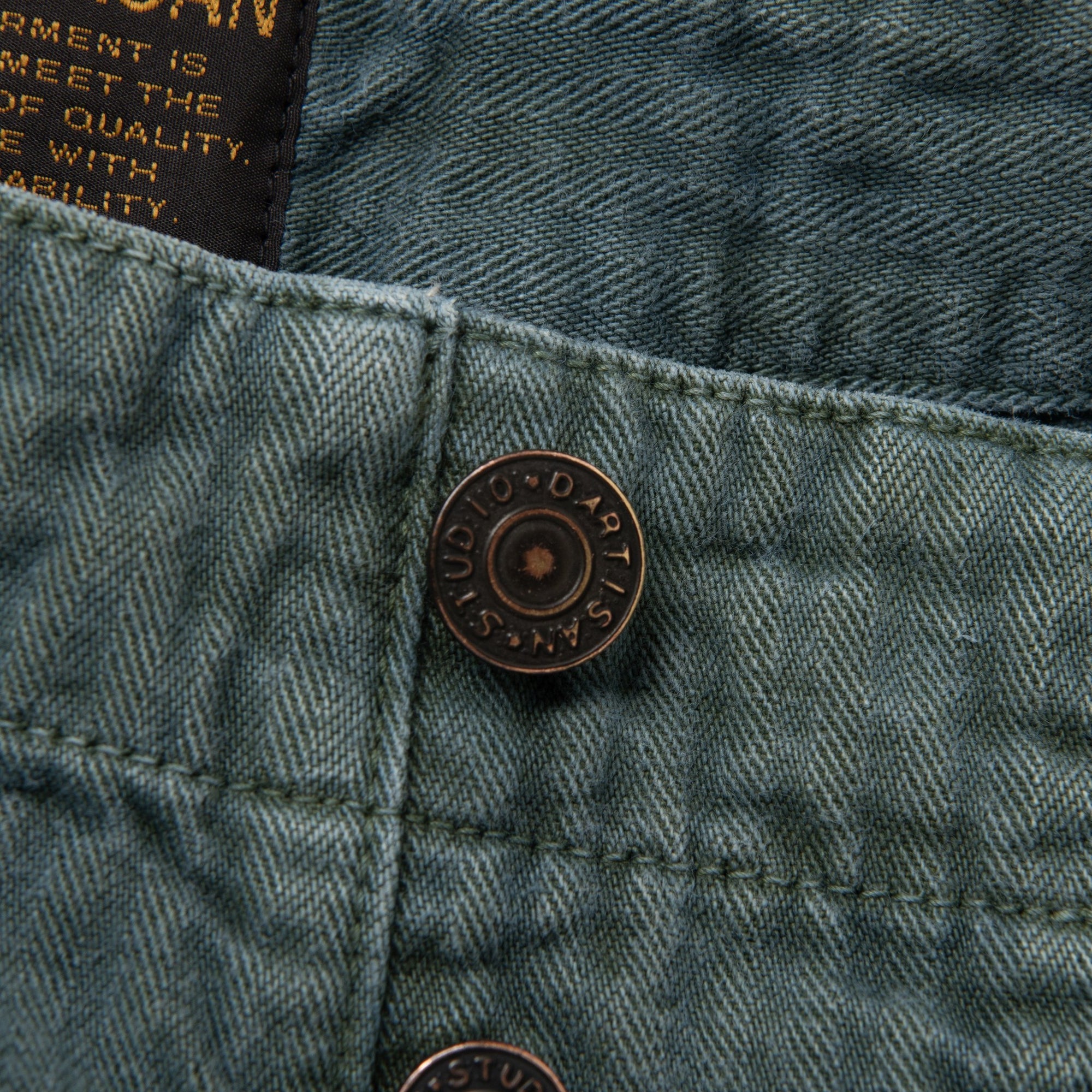[Pre-Order] Studio D'Artisan "Indigo Green" Herringbone Baker Pants