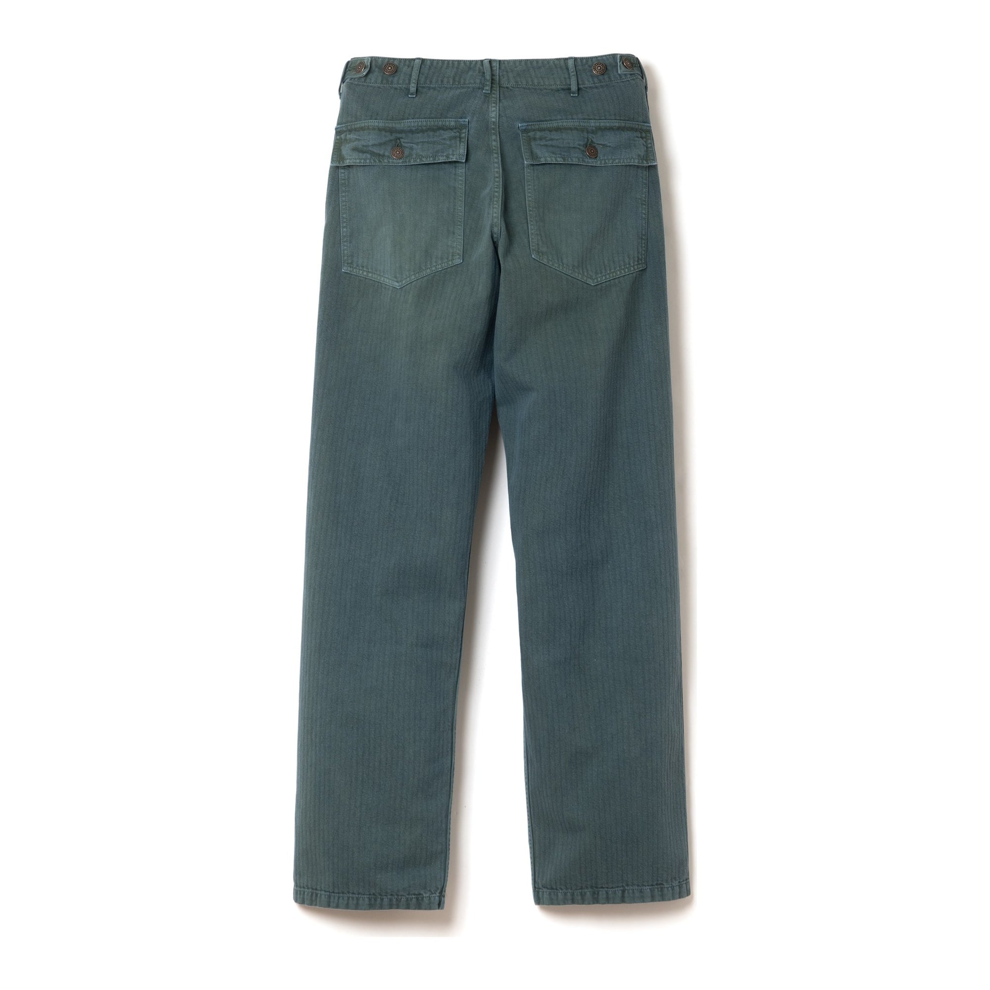 [Pre-Order] Studio D'Artisan "Indigo Green" Herringbone Baker Pants