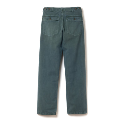 [Pre-Order] Studio D'Artisan "Indigo Green" Herringbone Baker Pants