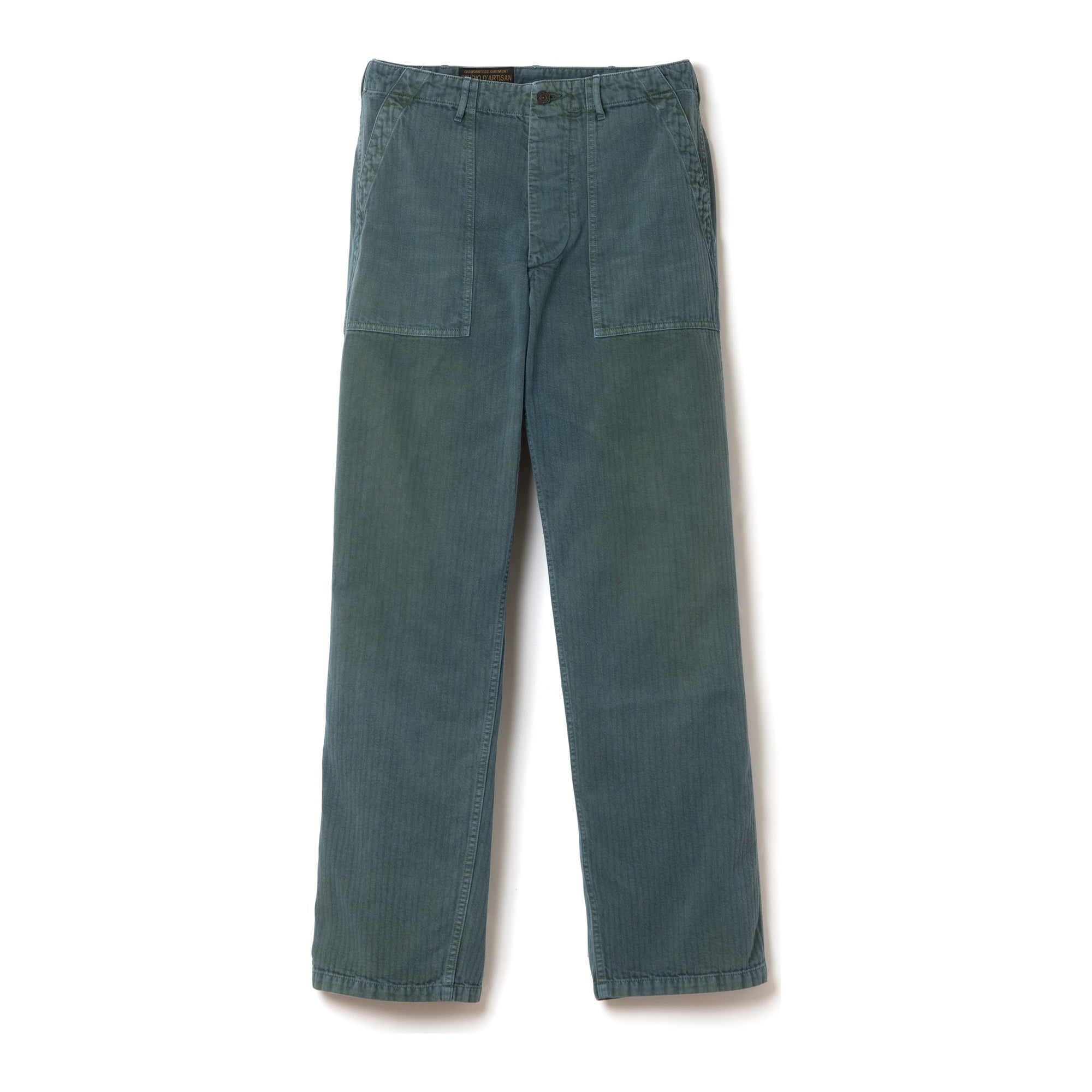 [Pre-Order] Studio D'Artisan "Indigo Green" Herringbone Baker Pants