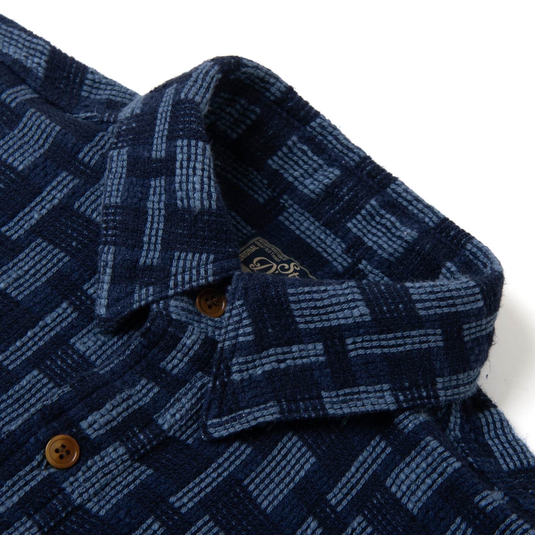 [Pre-Order] Studio D'Artisan "Noragi" Indigo Plaid Sashiko Work Shirt