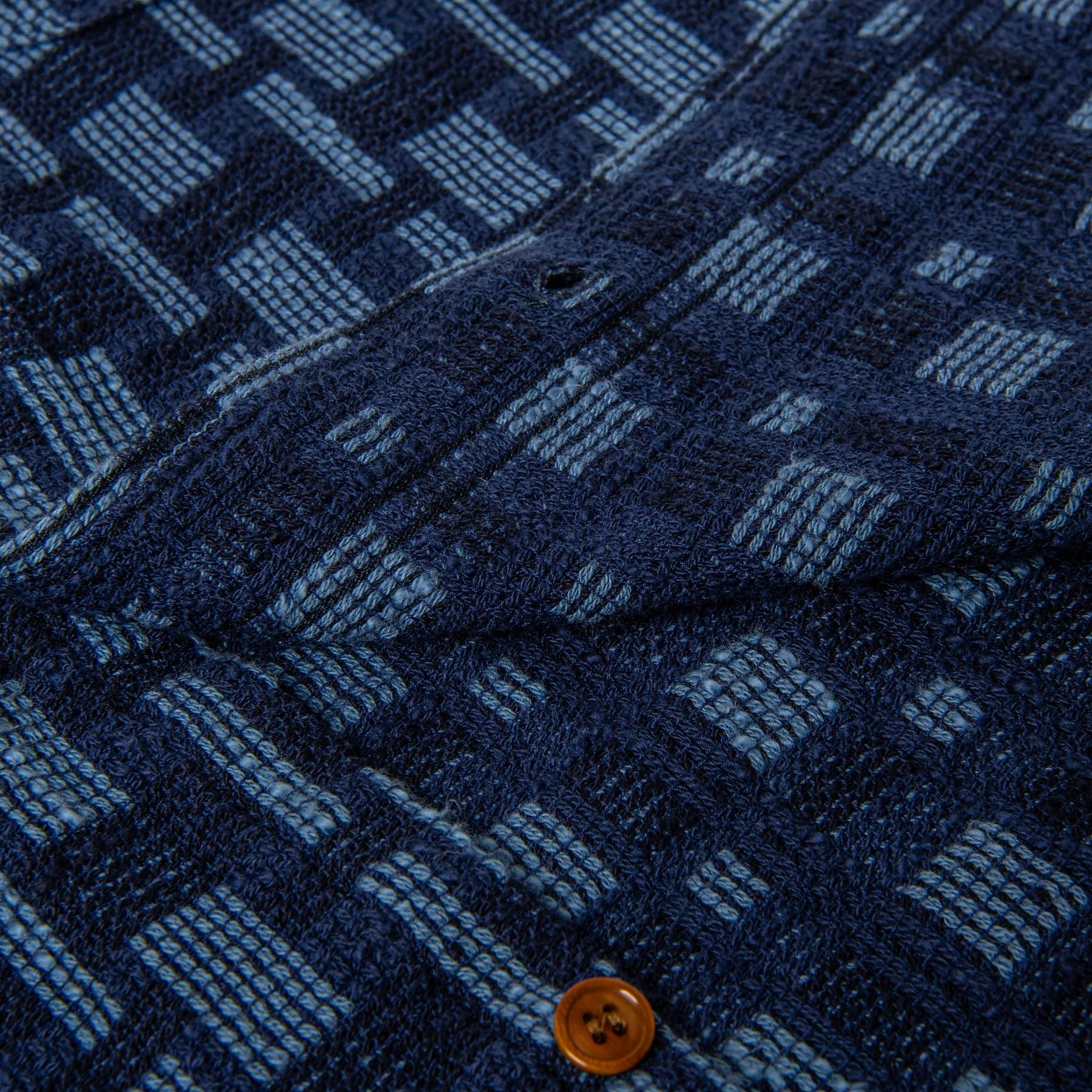 [Pre-Order] Studio D'Artisan "Noragi" Indigo Plaid Sashiko S/S Work Shirt