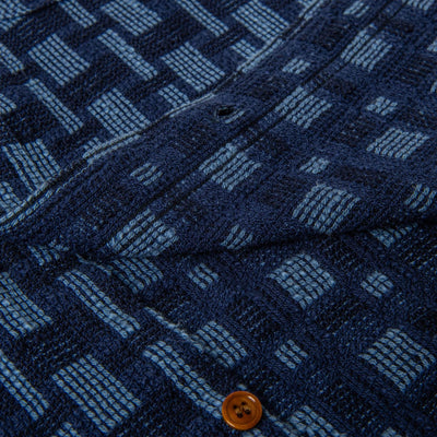 [Pre-Order] Studio D'Artisan "Noragi" Indigo Plaid Sashiko S/S Work Shirt