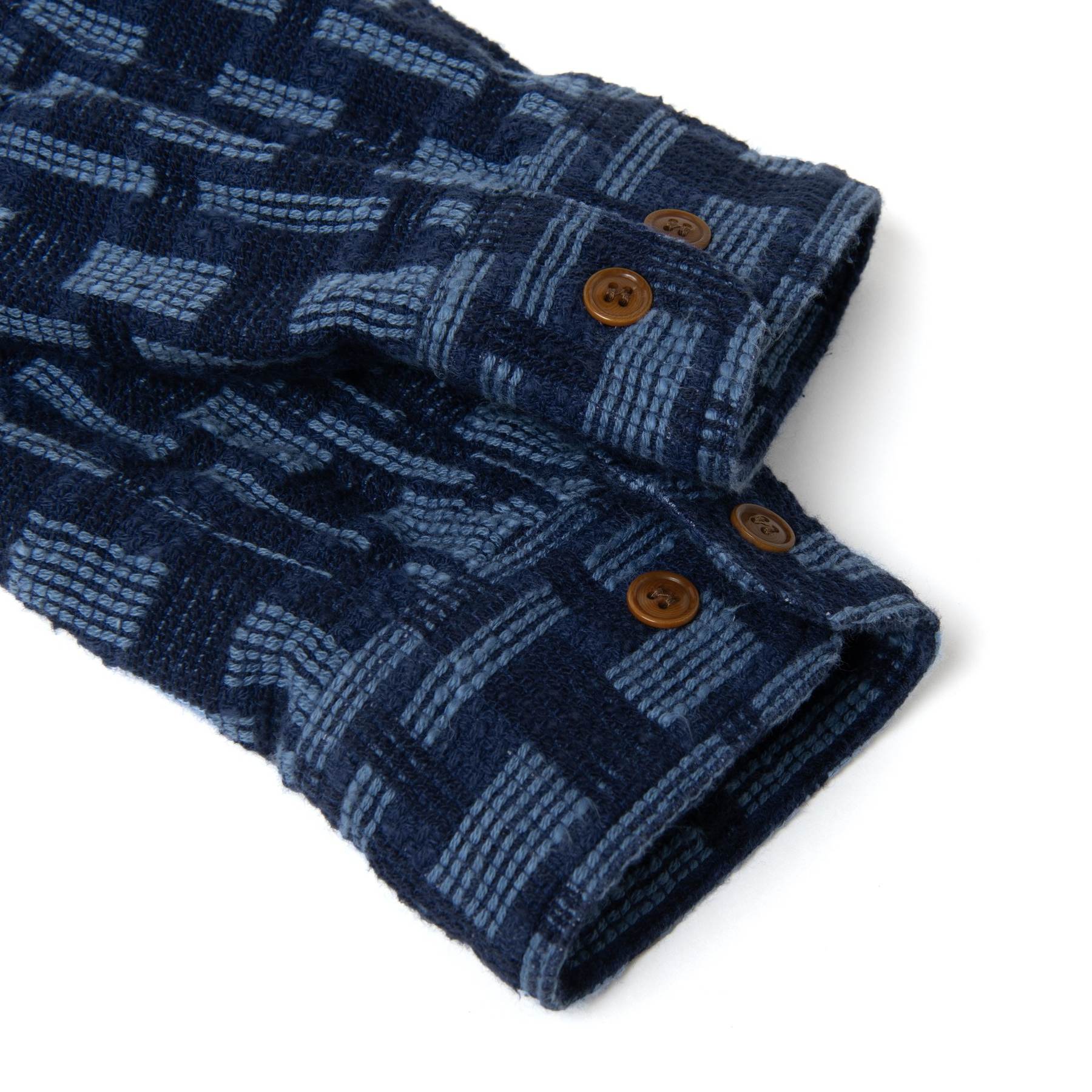 [Pre-Order] Studio D'Artisan "Noragi" Indigo Plaid Sashiko Work Shirt