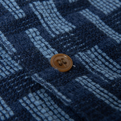 [Pre-Order] Studio D'Artisan "Noragi" Indigo Plaid Sashiko Work Shirt