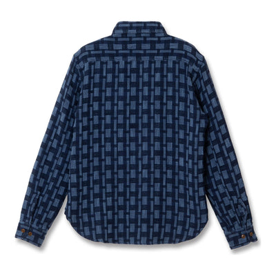 [Pre-Order] Studio D'Artisan "Noragi" Indigo Plaid Sashiko Work Shirt