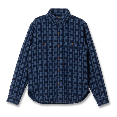 [Pre-Order] Studio D'Artisan "Noragi" Indigo Plaid Sashiko Work Shirt