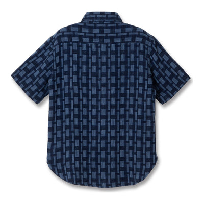 [Pre-Order] Studio D'Artisan "Noragi" Indigo Plaid Sashiko S/S Work Shirt