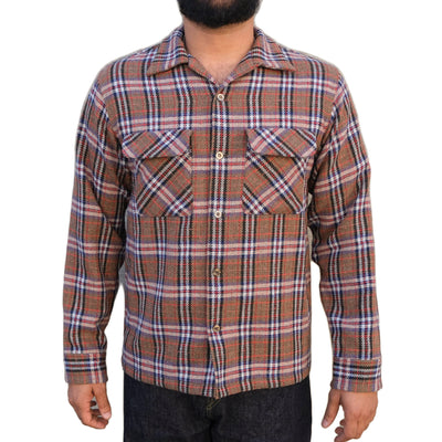 Fullcount Tartan Check Open Collar Flannel Shirt