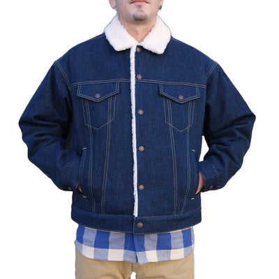 The Flat Head 12.5oz. Boa-lined Denim Jacket