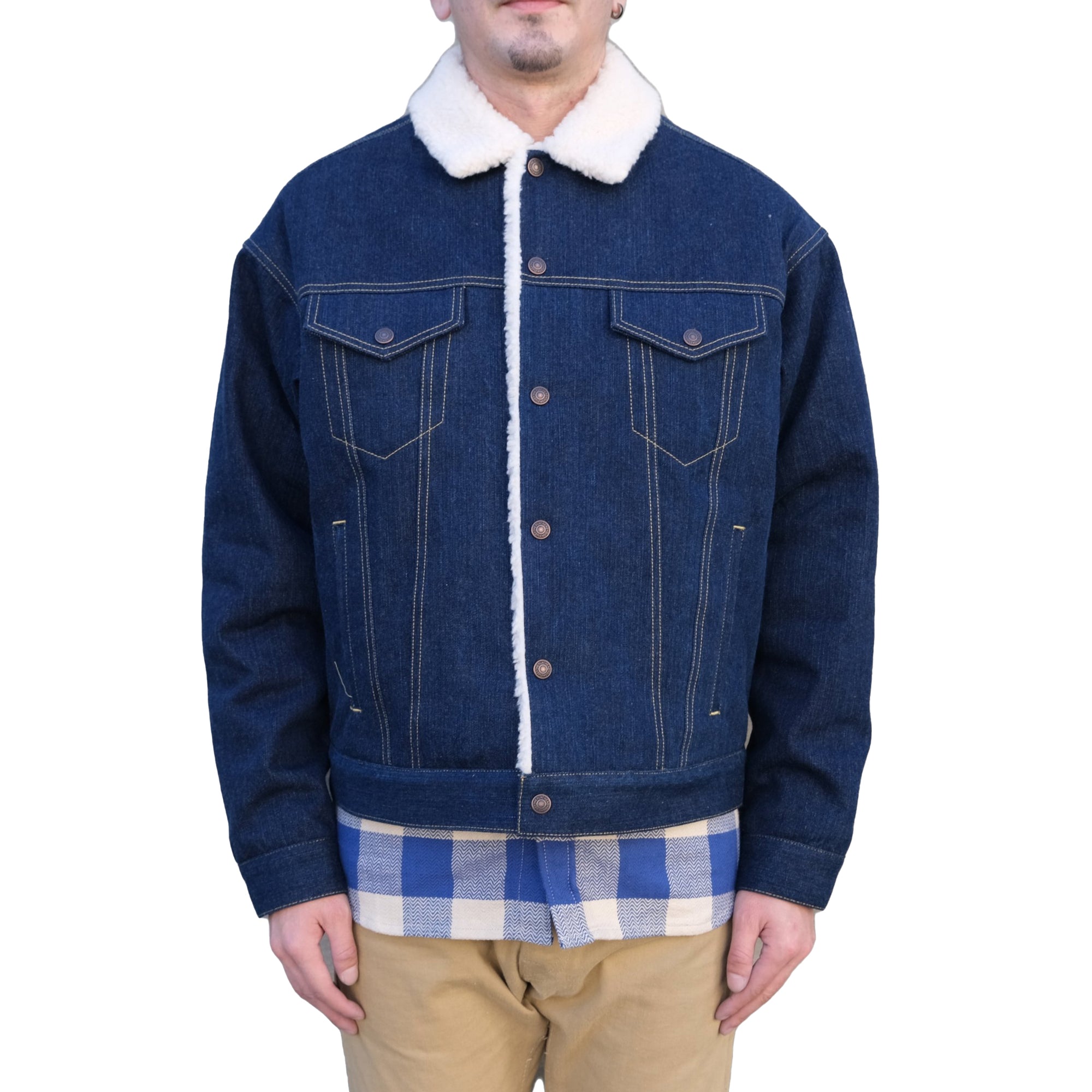 The Flat Head 12.5oz. Boa-lined Denim Jacket