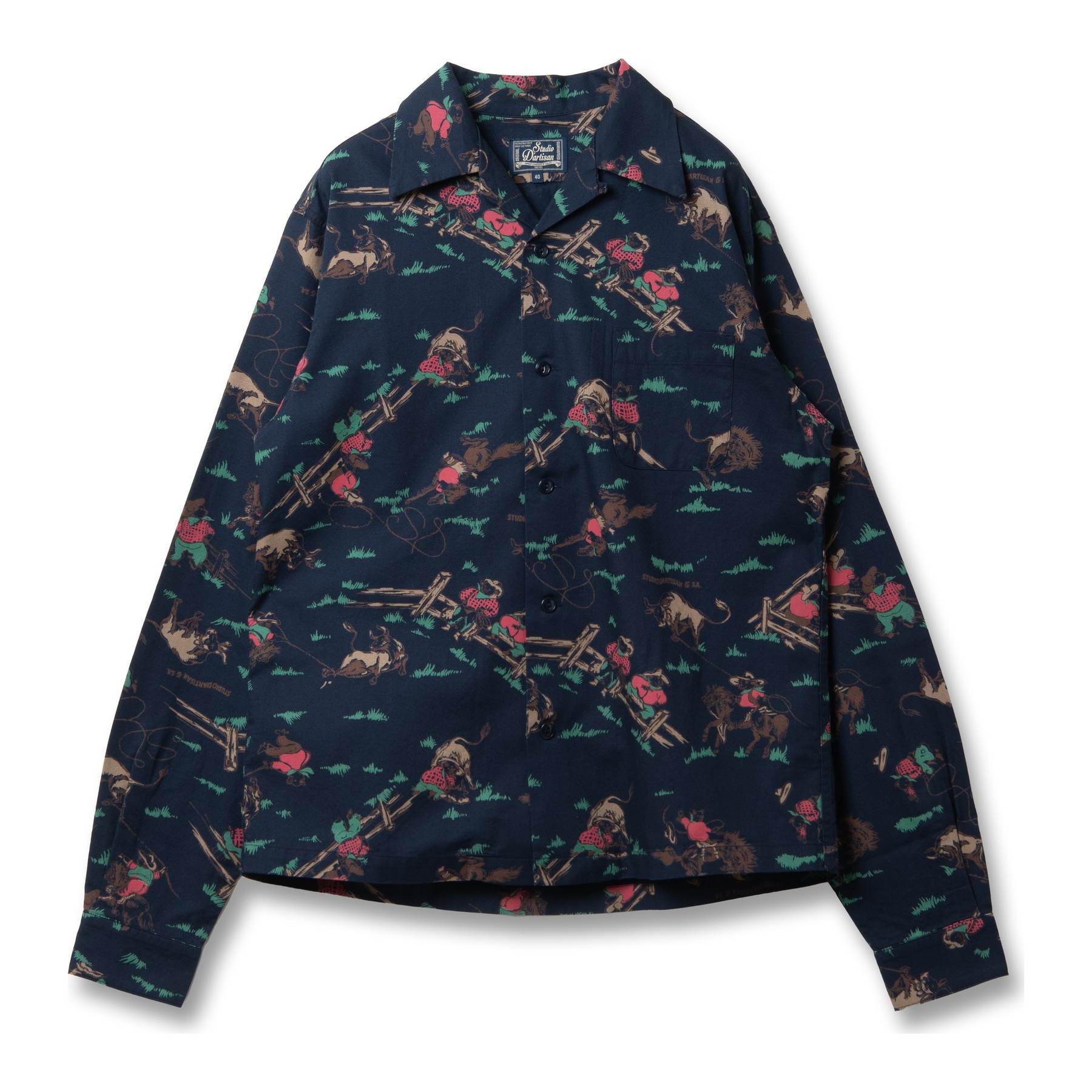 [Pre-Order] Studio D'Artisan "Western" Original L/S Aloha Shirt (Navy)