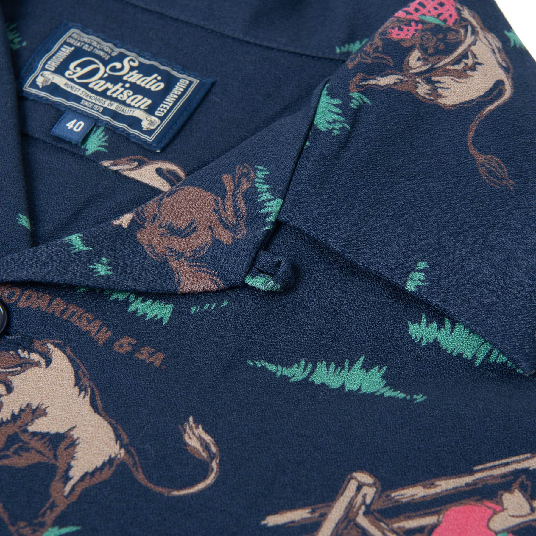 [Pre-Order] Studio D'Artisan "Western" Original Aloha Shirt (Navy)