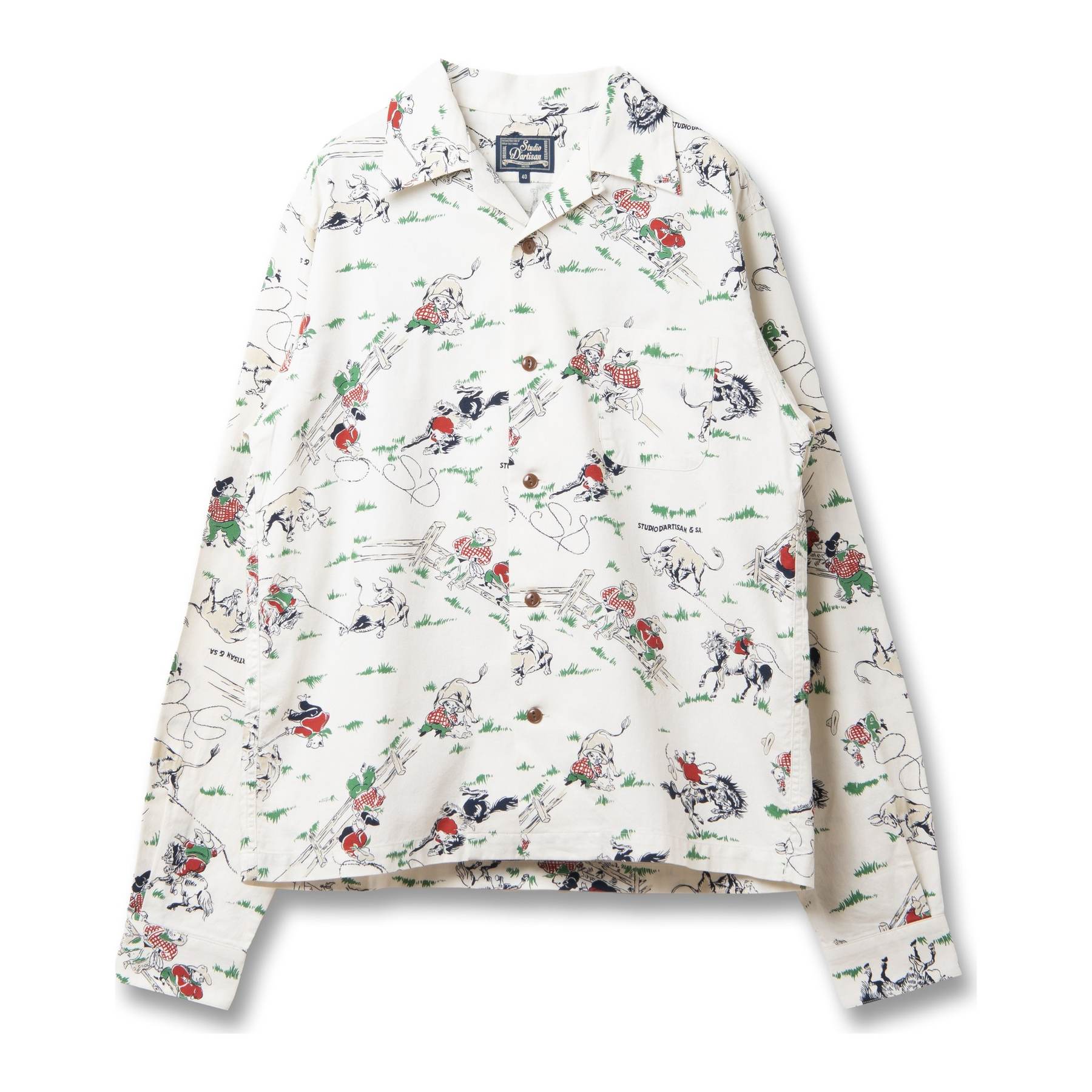 [Pre-Order] Studio D'Artisan "Western" Original L/S Aloha Shirt (Ivory)
