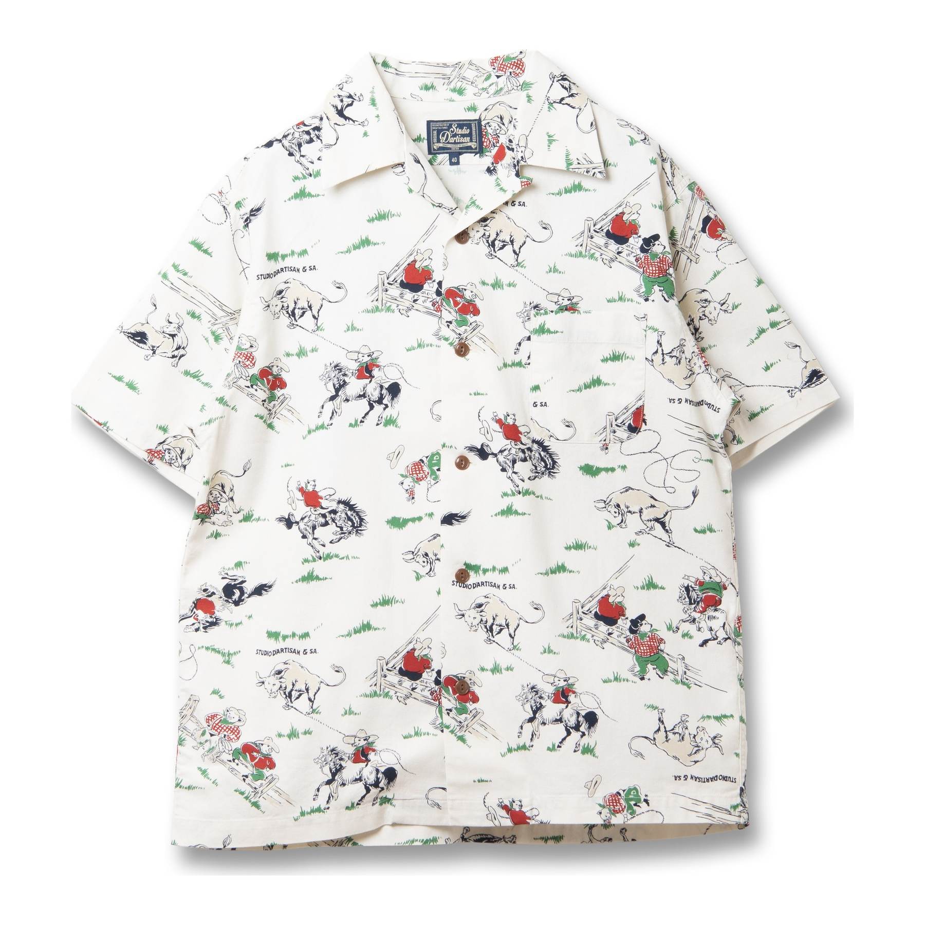 [Pre-Order] Studio D'Artisan "Western" Original Aloha Shirt (Ivory)
